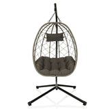 Sedia sospesa COCOVA in grigio e nero con cuscino e struttura di hjh LIVING