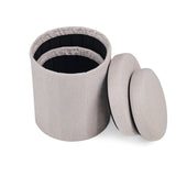 Tavolino Nestup 1 con due piani rotondi in legno di rovere e struttura bianca di hjh LIVING