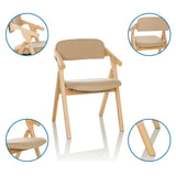 Sedia pieghevole SCANDIO in beige con struttura in legno e braccioli di hjh OFFICE