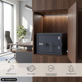Cassaforte Safe Compact Pro color antracite con serratura meccanica in un armadio di hjh OFFICE (immagine generata dall’IA)