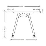 Disegno tecnico della scrivania ATOS 8 S con larghezza di 80 cm e altezza di 68-76 cm di hjh OFFICE PRO