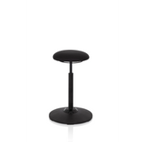 Ausilio per la posizione eretta BALANCE SIT nero con cuscino per seduta rotondo e base circolare di hjh OFFICE – vista a 360° (vista frontale 0°)