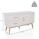 Vista dimensionale della Madia TAROLO con 120 × 40 cm e un carico massimo di 40 kg di hjh LIVING