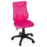 Sedia girevole per bambini KIDDY BASE rosa con schienale in rete e base nera a cinque ruote di hjh OFFICE – vista a 360° (vista frontale 20°)