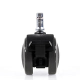 Singola rotella per sedia nera 5x ROLO STOP 10mm/50mm per pavimenti duri con perno in metallo di hjh OFFICE
