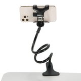 Supporto per cellulare e tablet FLEXMOBI nero con collo di cigno flessibile e base di hjh OFFICE