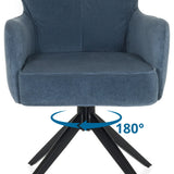 funzione girevole a 180 gradi della struttura della sedia imbottita TARUGO in blu di hjh LIVING