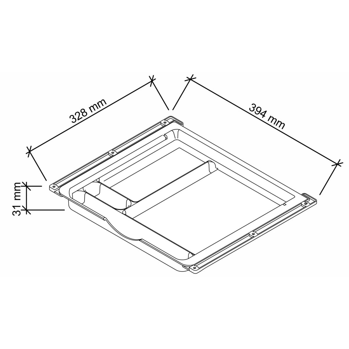 Disegno tecnico degli Accessori UCF1 con 394 × 328 mm di hjh OFFICE PRO