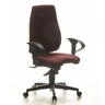 Profi-Bürostuhl SYDNEY PRO mit dunkelrotem Bezug, schwarzen Armlehnen und Rollenkreuz von Topstar