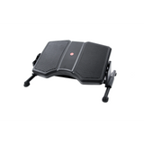 Poggiapiedi nero PODI II con superfici rigate e struttura in metallo di hjh OFFICE – vista a 360° (profilo laterale 90°)
