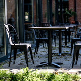 Sedia bistro nera VANTAGGIO BRUSH con tavolo coordinato all'aperto di hjh OFFICE