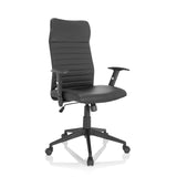 Sedia Home Office ARTON 30 nera con imbottitura trapuntata e base a cinque ruote di hjh OFFICE – vista a 360° (vista frontale a tre quarti 40°)