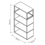 Disegno tecnico dello scaffale FlexWall di 1452 x 800 mm di hjh OFFICE PRO