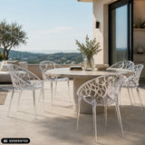 Sedia a quattro gambe Artifo T dall'aspetto trasparente con struttura a rete di hjh LIVING