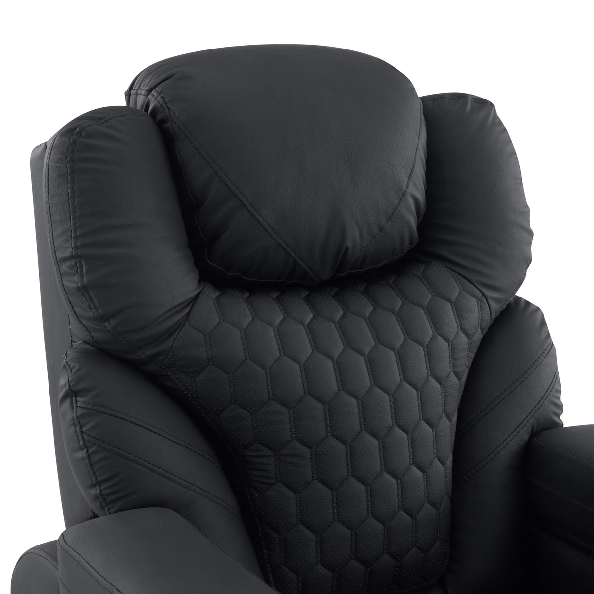Schienale con cuciture a nido d'ape della Poltrona Lounge Game Sport RX in nero di hjh OFFICE