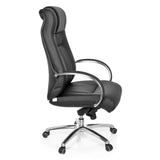 Sedia girevole XXL G 600 nera con braccioli e base a cinque ruote di hjh OFFICE – vista a 360° (profilo laterale 80°)