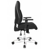 Sedia da ufficio professionale P91 AL.G3 in nero con braccioli regolabili e base lucida di Topstar