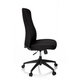 Sedia da ufficio professionale OFFICE XT nera con base a stella e cinque ruote di hjh OFFICE – vista a 360° (profilo laterale 80°)
