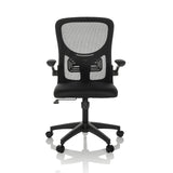 Sedia Home Office BELIO nera con schienale in rete e base a cinque ruote di hjh OFFICE – vista a 360° (vista frontale 0°)