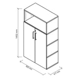 Disegno tecnico dell'archiviatore FlexWall di 1452 × 800 mm di hjh OFFICE PRO