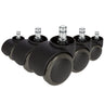 Cinque Rotelle per Sedia nere 5x ROLO No-Noise 11mm/50mm per pavimenti duri con perni metallici di hjh OFFICE