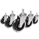 Cinque rotelle per sedia 5x ROLO SKATE CT 11mm/75mm in argento e trasparente per pavimenti duri di hjh OFFICE