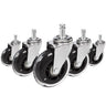 Cinque rotelle per sedia 5x ROLO SKATE CT 11mm/75mm in argento e trasparente per pavimenti duri di hjh OFFICE