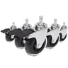 Rotelle per Sedia 5x ROLO SKATE CT 11mm/75mm in argento e trasparente con freno per pavimenti duri di hjh OFFICE