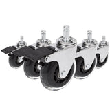 Rotelle per Sedia 5x ROLO SKATE CT 11mm/75mm in argento e trasparente con freno per pavimenti duri di hjh OFFICE