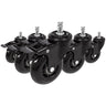 Cinque rotelle per sedia nere 5x ROLO SKATE S 11mm/75mm con freni per pavimenti duri di hjh OFFICE