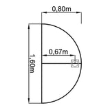 Disegno tecnico del tavolo d'appoggio HA60 / HA80 / HA160 di 1,60 x 0,80 m di hjh OFFICE PRO