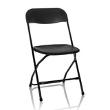 Sedia da esterno nera TUDELA XXL B con semplice schienale e struttura in metallo di hjh OFFICE – vista a 360° (vista frontale 15°)