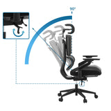 Schienale regolabile della sedia da ufficio professionale Ergo U2 Flex3 con un angolo di inclinazione fino a 90° di hjh OFFICE