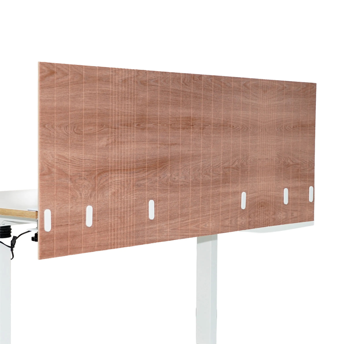 Divisorio per scrivania FLEXMIUT ROLL W marrone effetto legno con sei ritagli ovali di hjh OFFICE
