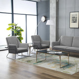 Poltrona imbottita LAGUN grigio chiaro con struttura grigio scuro di hjh OFFICE