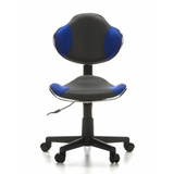 Sedia girevole per bambini KIDDY GTI-2 grigio-blu con schienale in rete e base a cinque ruote di hjh OFFICE – vista a 360° (vista frontale 0°)
