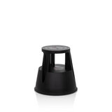 Sgabello TIO-M I nero con superficie circolare e base conica di hjh OFFICE – vista a 360° (vista frontale 20°)