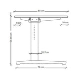 Disegno dimensionale della scrivania regolabile in altezza XTRA XB 19 GC con una larghezza di 80 cm di hjh OFFICE PRO