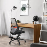 Sedia da ufficio professionale CARLOW I in nero con schienale in rete e braccioli di hjh OFFICE
