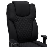Schienale con trapuntatura a rombi della sedia girevole XXL Pullmann Gen2 in tessuto nero di hjh OFFICE