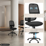 Sedia da ufficio professionale Minoro B in nero con schienale traspirante e pistone a gas di hjh OFFICE (immagine generata dall’IA)