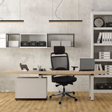 Sedia da ufficio professionale IKAST I nera con schienale in rete e braccioli di hjh OFFICE