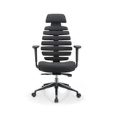 Sedia da ufficio professionale ERGO LINE II PRO nera con rivestimento in tessuto e base a cinque ruote di hjh OFFICE – vista a 360° (vista frontale 0°)