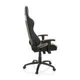 Sedia da gaming LEAGUE PRO bianca e nera con poggiatesta e base a cinque ruote di hjh OFFICE – vista a 360° (profilo laterale 100°)