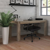 Sedia Home Office ENCO nera a un tavolo in legno in una stanza luminosa di hjh OFFICE