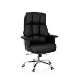 Poltrona professionale COMMANDER nera con imbottitura trapuntata e base a cinque ruote di hjh OFFICE – vista a 360° (vista frontale 20°)