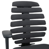 Schienale con imbottitura segmentata di una sedia da ufficio professionale ERGO LINE II in nero di hjh OFFICE