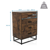 Disegno tecnico della Cassettiera VINSTRA con 60 × 83,5 cm e un carico massimo di 70 kg di hjh LIVING