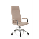 Sedia Home Office SARANTO PLUS I beige con braccioli e base a cinque ruote di hjh OFFICE – vista a 360° (vista frontale a tre quarti 40°)