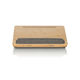 Supporto per laptop COMFILAP III marrone con poggia polsi grigio di hjh OFFICE – vista a 360° (vista frontale 0°)